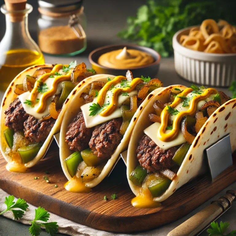 Philly Cheesesteak Smash Tacos